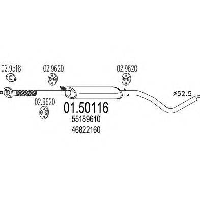 MTS 0150116 Середній глушник вихлопних газів