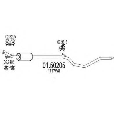 MTS 0150205 Середній глушник вихлопних газів