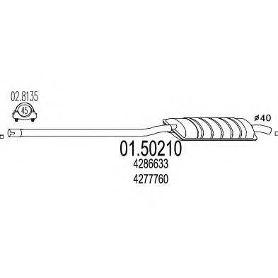 MTS 0150210 Середній глушник вихлопних газів
