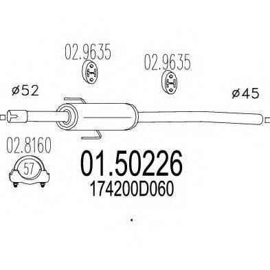 MTS 0150226 Середній глушник вихлопних газів