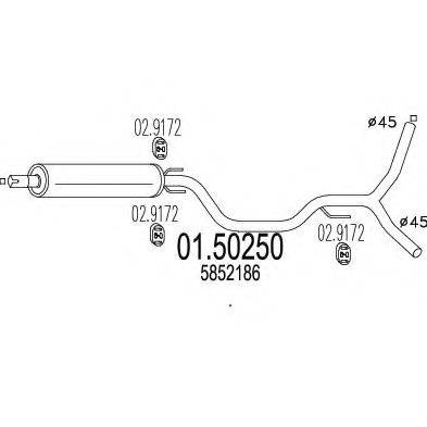 MTS 0150250 Середній глушник вихлопних газів