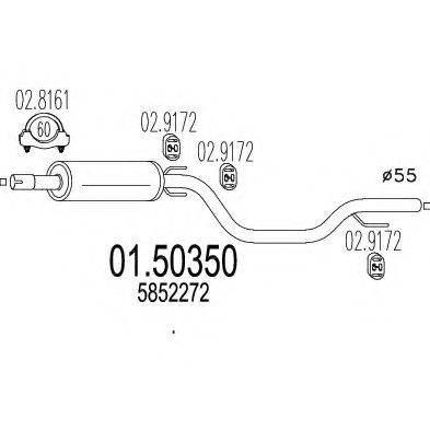 MTS 0150350 Середній глушник вихлопних газів