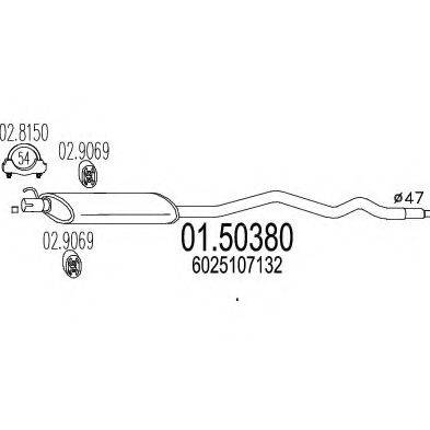 MTS 0150380 Середній глушник вихлопних газів