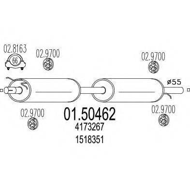 MTS 0150462 Середній глушник вихлопних газів