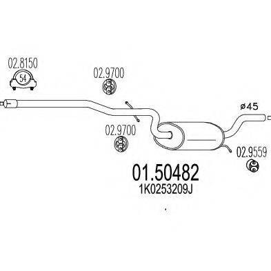 MTS 0150482 Середній глушник вихлопних газів