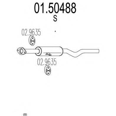 MTS 0150488 Середній глушник вихлопних газів