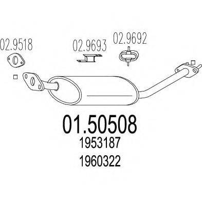 MTS 0150508 Середній глушник вихлопних газів