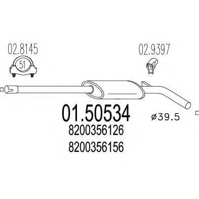 MTS 0150534 Середній глушник вихлопних газів