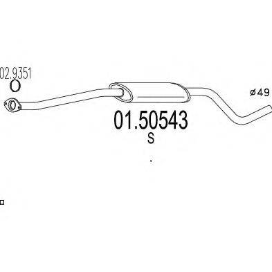 MTS 0150543 Середній глушник вихлопних газів