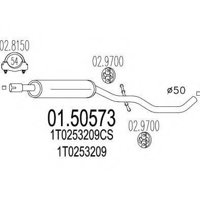 MTS 0150573 Середній глушник вихлопних газів