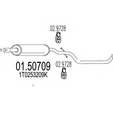 MTS 0150709 Середній глушник вихлопних газів