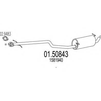 MTS 0150843 Середній глушник вихлопних газів