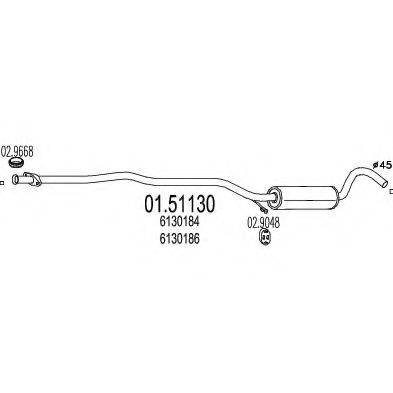 MTS 0151130 Середній глушник вихлопних газів