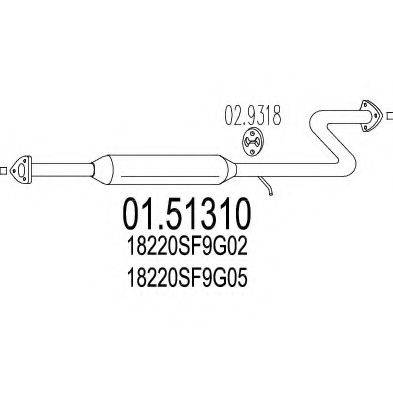 MTS 0151310 Середній глушник вихлопних газів