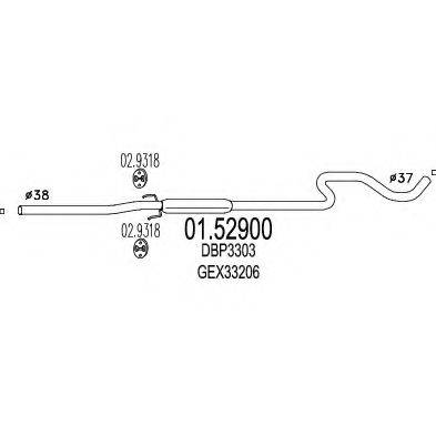 MTS 0152900 Середній глушник вихлопних газів