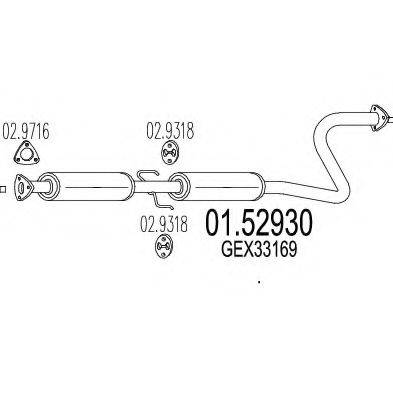 MTS 0152930 Середній глушник вихлопних газів