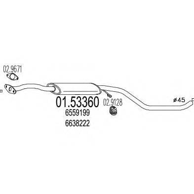 MTS 0153360 Середній глушник вихлопних газів