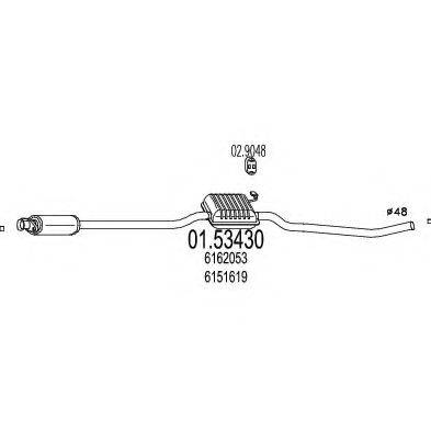 MTS 0153430 Середній глушник вихлопних газів