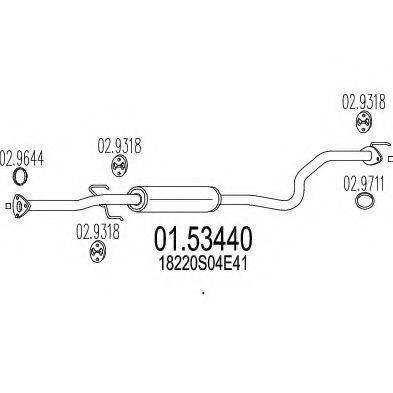 MTS 0153440 Середній глушник вихлопних газів