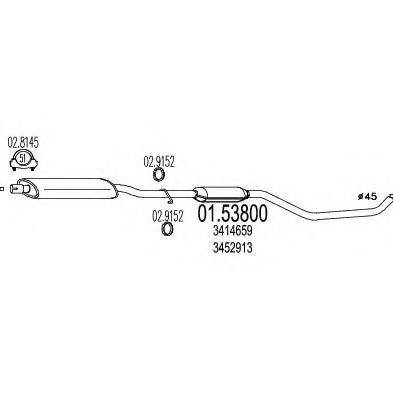 MTS 0153800 Середній глушник вихлопних газів