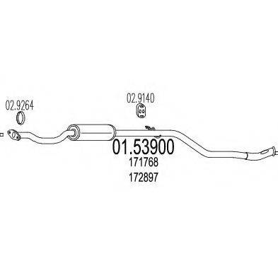 MTS 0153900 Середній глушник вихлопних газів