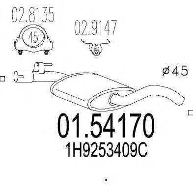 MTS 0154170 Середній глушник вихлопних газів