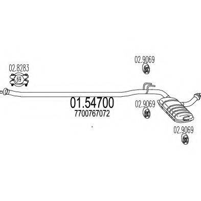 MTS 0154700 Середній глушник вихлопних газів