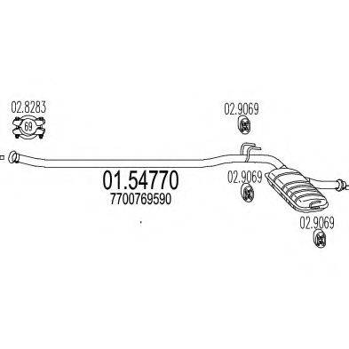 MTS 0154770 Середній глушник вихлопних газів