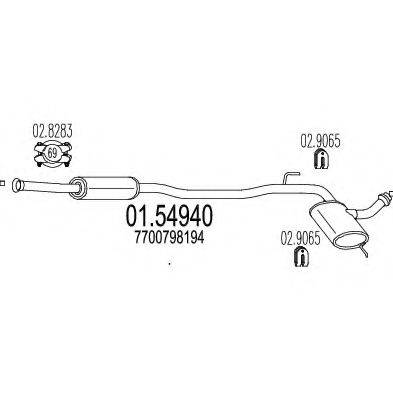 MTS 0154940 Середній глушник вихлопних газів