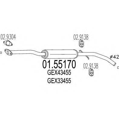 MTS 0155170 Середній глушник вихлопних газів