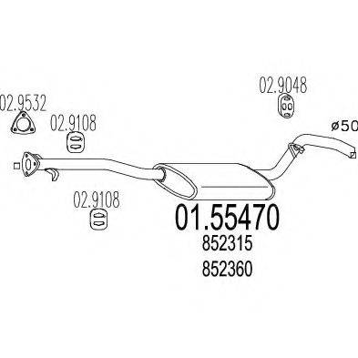 MTS 0155470 Середній глушник вихлопних газів