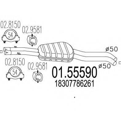 MTS 0155590 Середній глушник вихлопних газів