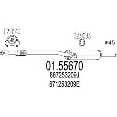 MTS 0155670 Середній глушник вихлопних газів