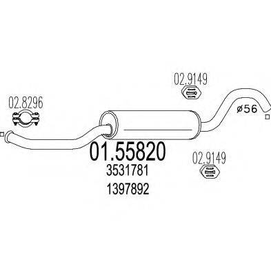 MTS 0155820 Середній глушник вихлопних газів