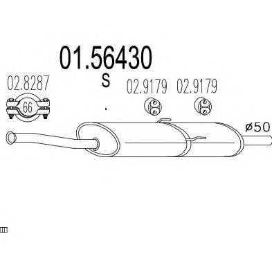 MTS 0156430 Середній глушник вихлопних газів