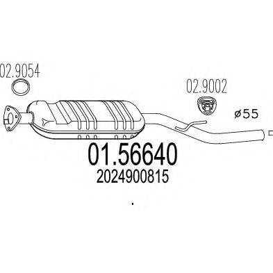 MTS 0156640 Середній глушник вихлопних газів