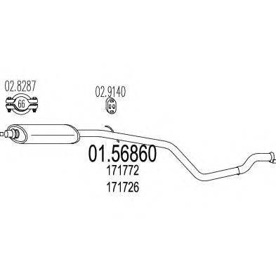 MTS 0156860 Середній глушник вихлопних газів