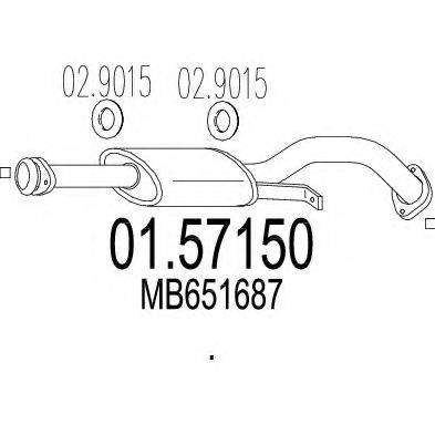 MTS 0157150 Середній глушник вихлопних газів