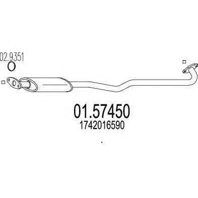 MTS 0157450 Середній глушник вихлопних газів