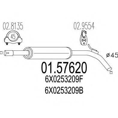 MTS 0157620 Середній глушник вихлопних газів