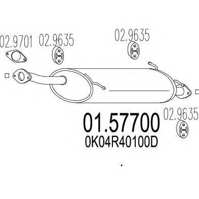 MTS 0157700 Середній глушник вихлопних газів