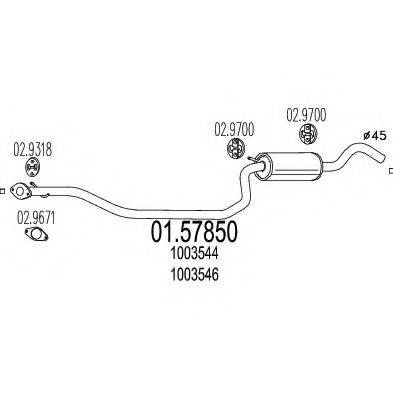 MTS 0157850 Середній глушник вихлопних газів