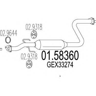 MTS 0158360 Середній глушник вихлопних газів