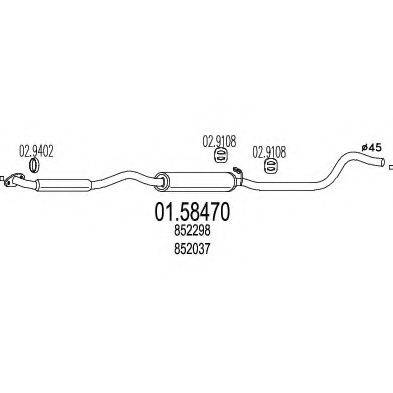 MTS 0158470 Середній глушник вихлопних газів