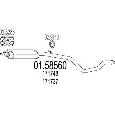 MTS 0158560 Середній глушник вихлопних газів