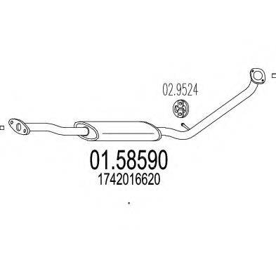 MTS 0158590 Середній глушник вихлопних газів