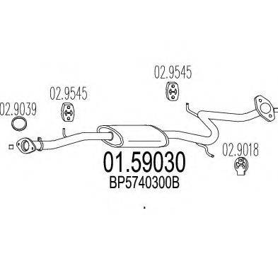 MTS 0159030 Середній глушник вихлопних газів