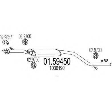 MTS 0159450 Середній глушник вихлопних газів