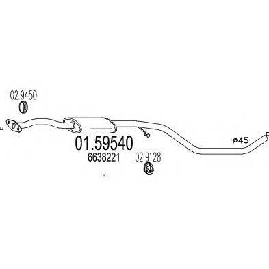 MTS 0159540 Середній глушник вихлопних газів