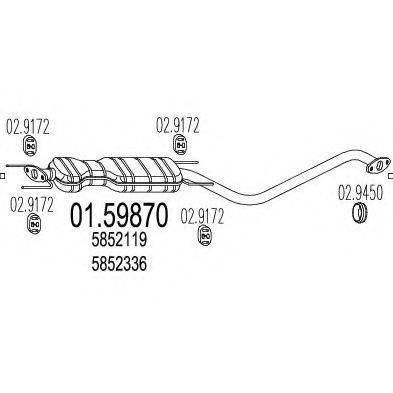 MTS 0159870 Середній глушник вихлопних газів